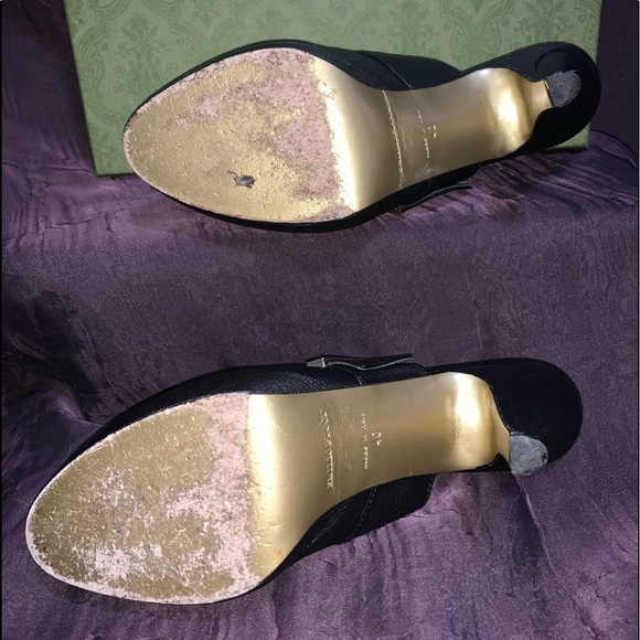 “DONATED” Emilio Pucci, Black Leather Platform High Heeled Mules, Sz 40, EUC - Picture 5 of 12